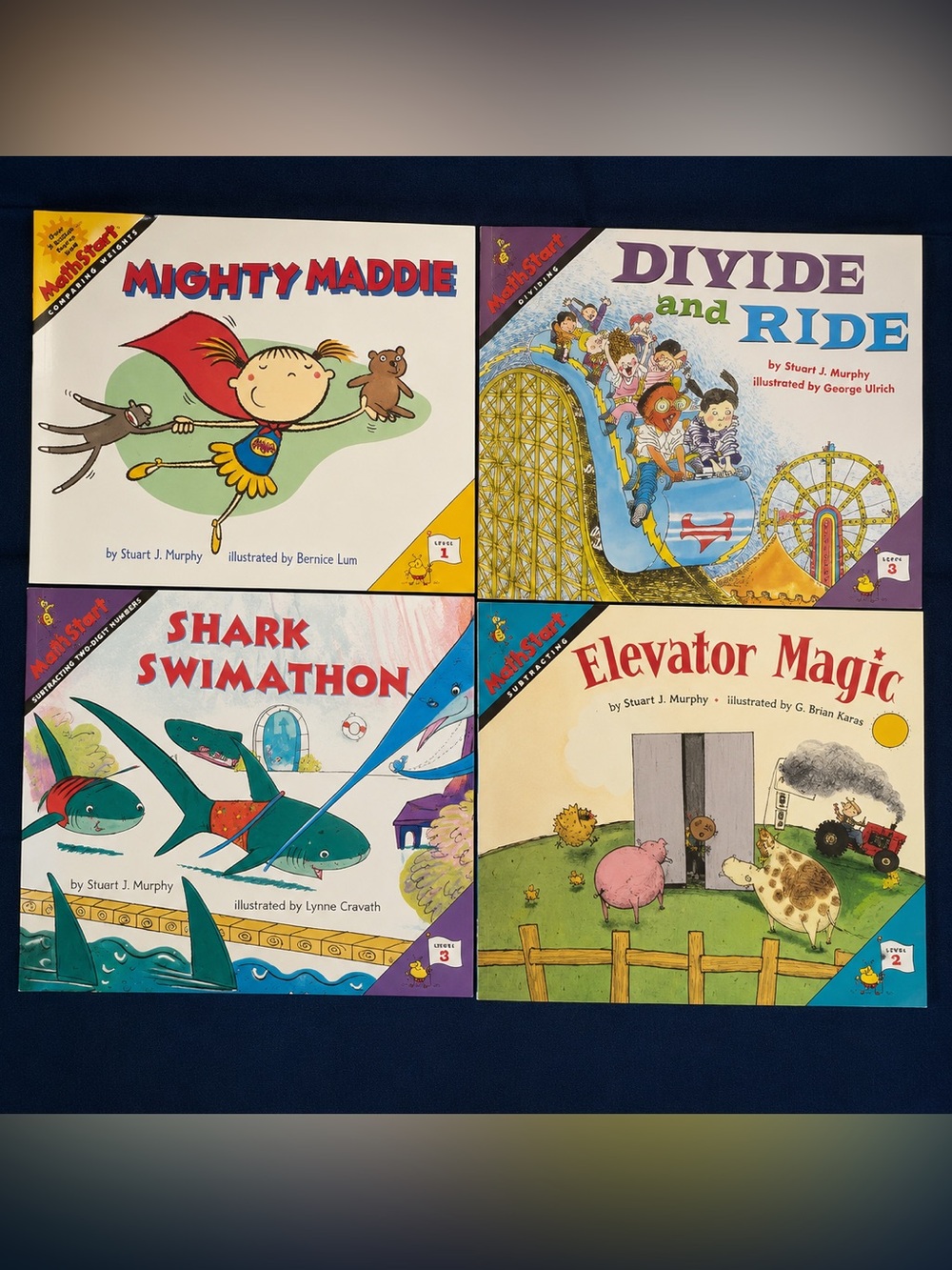 * Lot of 5 MATHSTART Level 1, 2 & 3  by Stuart Murphy  Fun with Math *